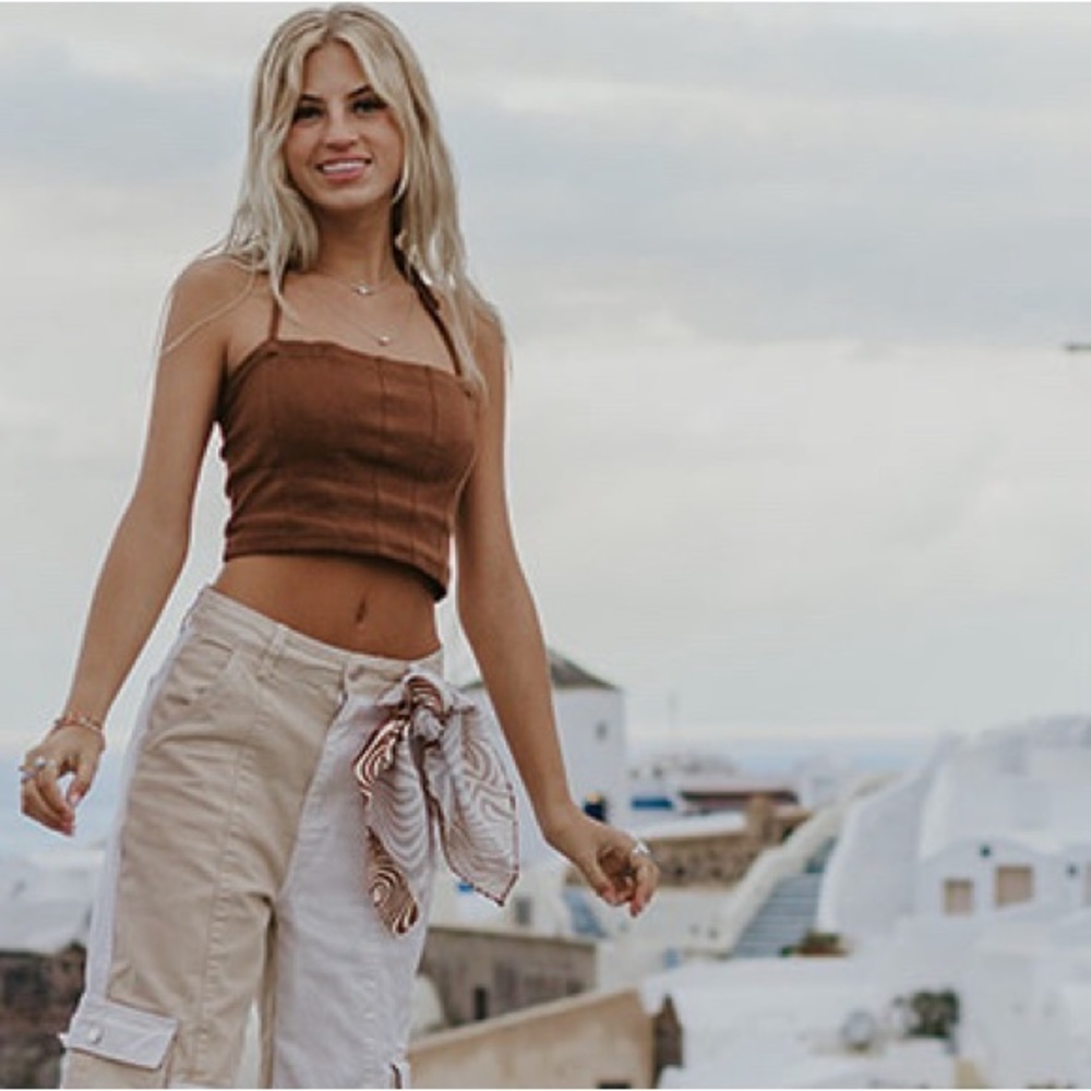 Brown crop top